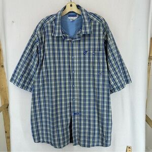 Ecko Unltd Plaid Short Sleeve Collared Button Up Shirt Men’s XXL Blue